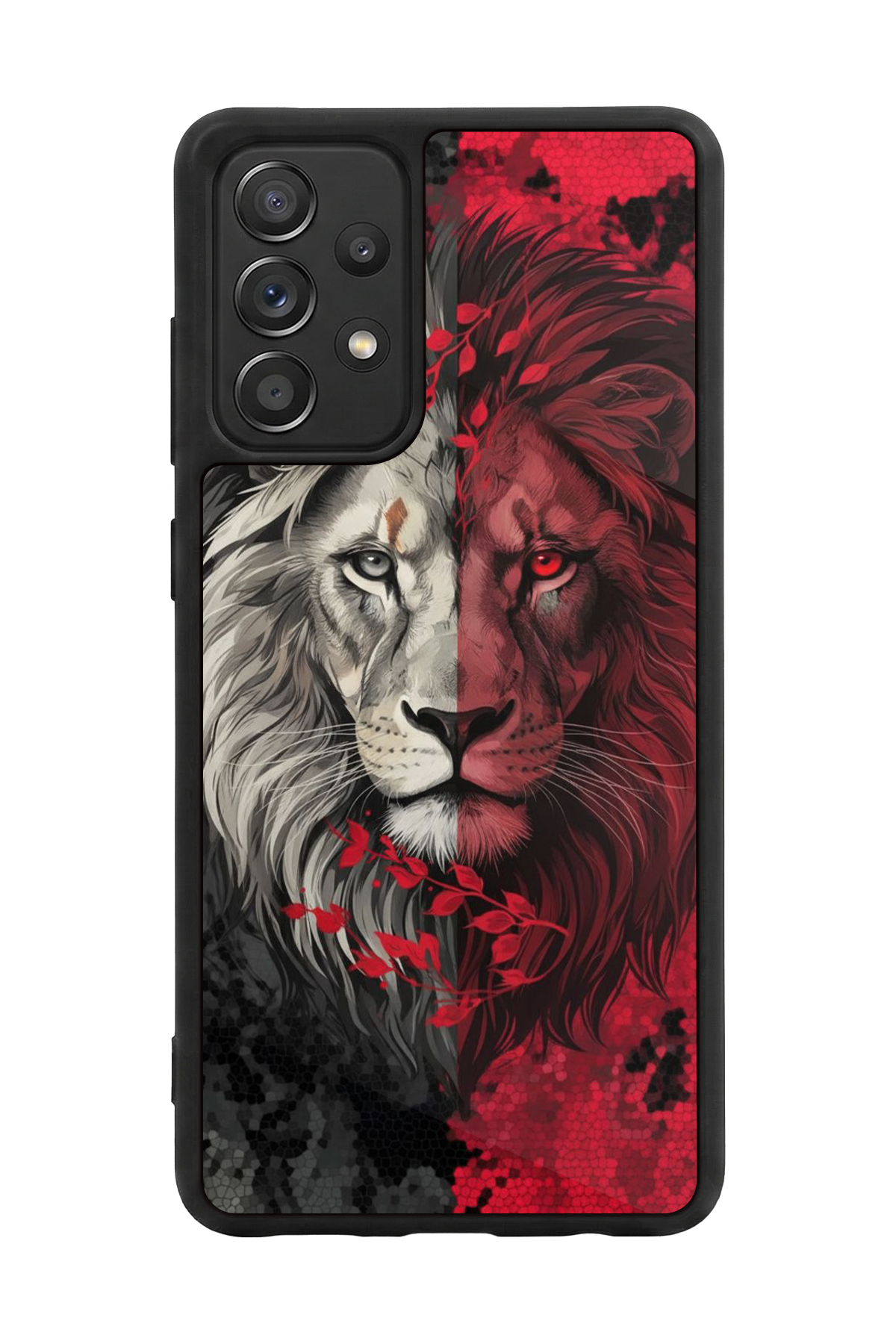 Samsung Galaxy A72 Uyumlu Aslan Tasarımlı Glossy Premium Kılıf