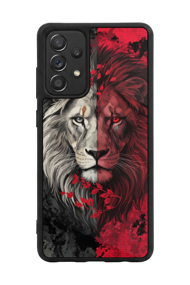 Samsung Galaxy A72 Uyumlu Aslan Tasarımlı Glossy Premium Kılıf