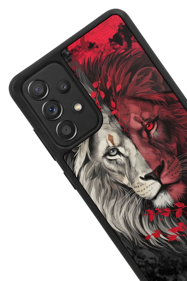 Samsung Galaxy A72 Uyumlu Aslan Tasarımlı Glossy Premium Kılıf