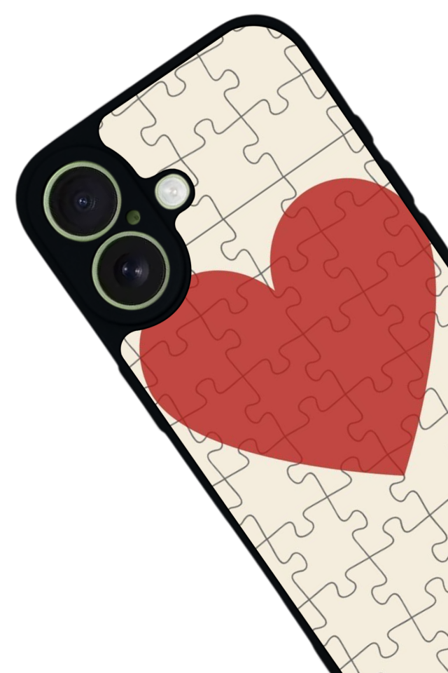 iPhone 17 Uyumlu Kalp Love Tasarımlı Glossy Premium Kılıf