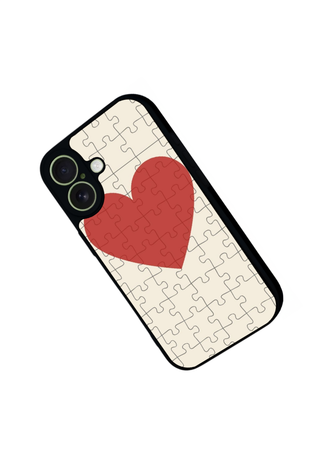 iPhone 17 Uyumlu Kalp Love Tasarımlı Glossy Premium Kılıf