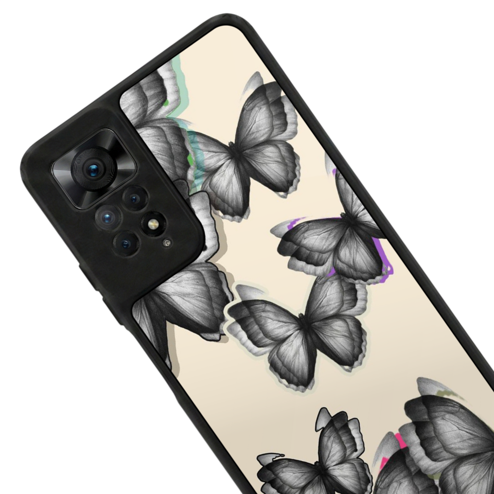 Xiaomi Redmi Note 11 Pro Uyumlu Kelebek Tasarımlı Glossy Premium Kılıf