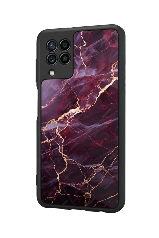 Samsung Galaxy M32 Uyumlu Mermer Marble Tasarımlı Glossy Premium Kılıf
