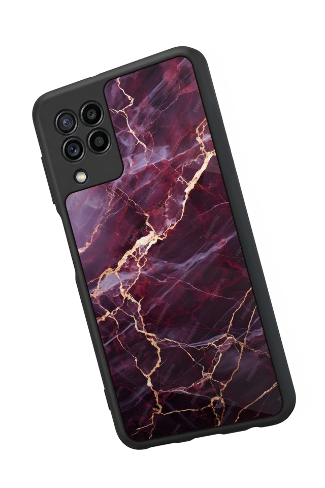 Samsung Galaxy M32 Uyumlu Mermer Marble Tasarımlı Glossy Premium Kılıf