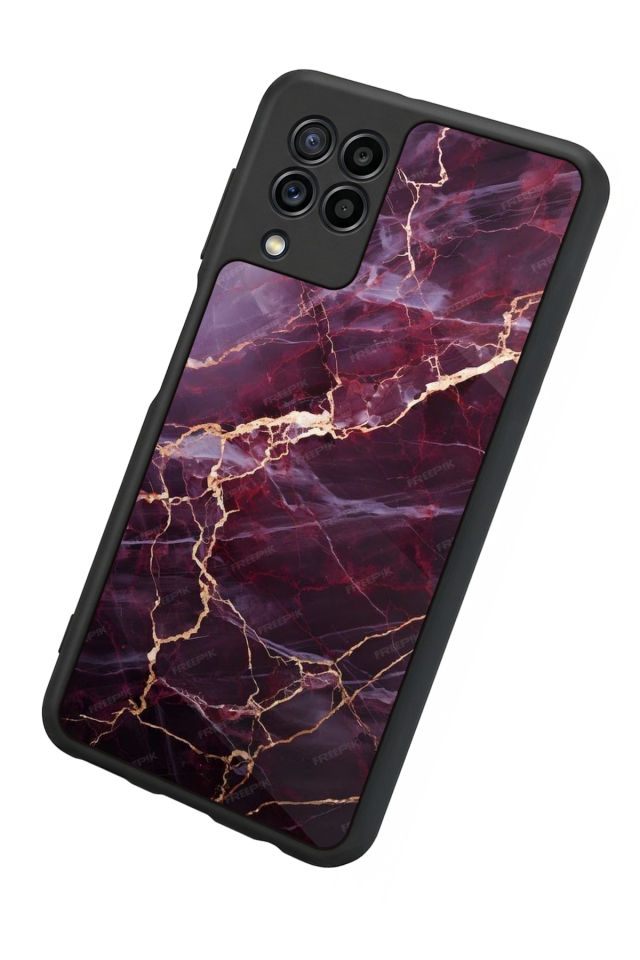 Samsung Galaxy M32 Uyumlu Mermer Marble Tasarımlı Glossy Premium Kılıf