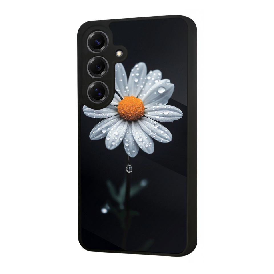 Samsung Galaxy S25 Uyumlu Papatya Tasarımlı Glossy Premium Kılıf