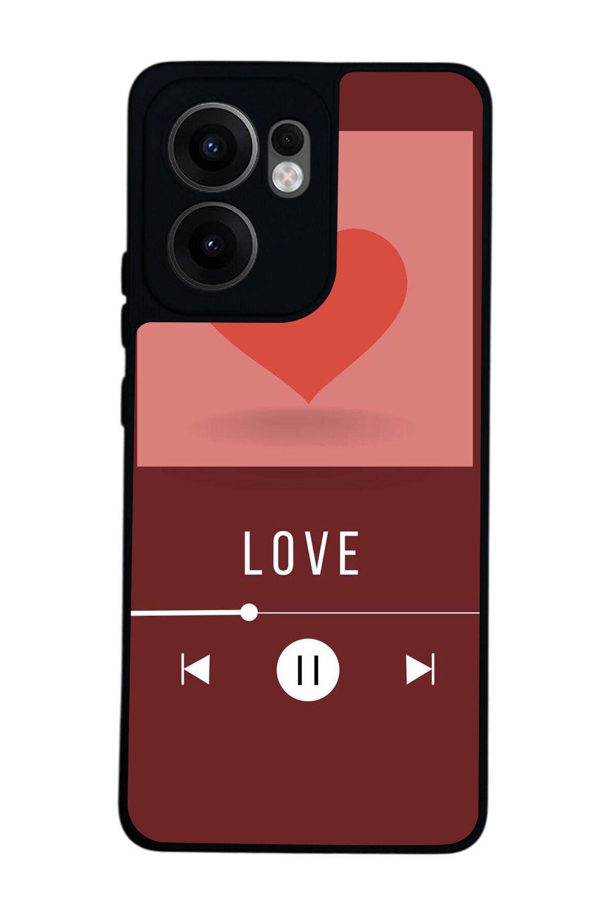 Oppo Reno 13F Uyumlu Kalp Love Tasarımlı Glossy Premium Kılıf