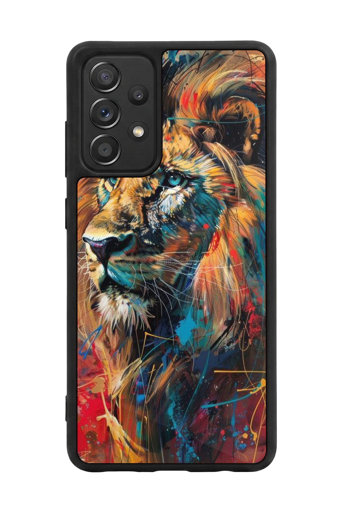 Samsung Galaxy A72 Uyumlu Aslan Tasarımlı Glossy Premium Kılıf