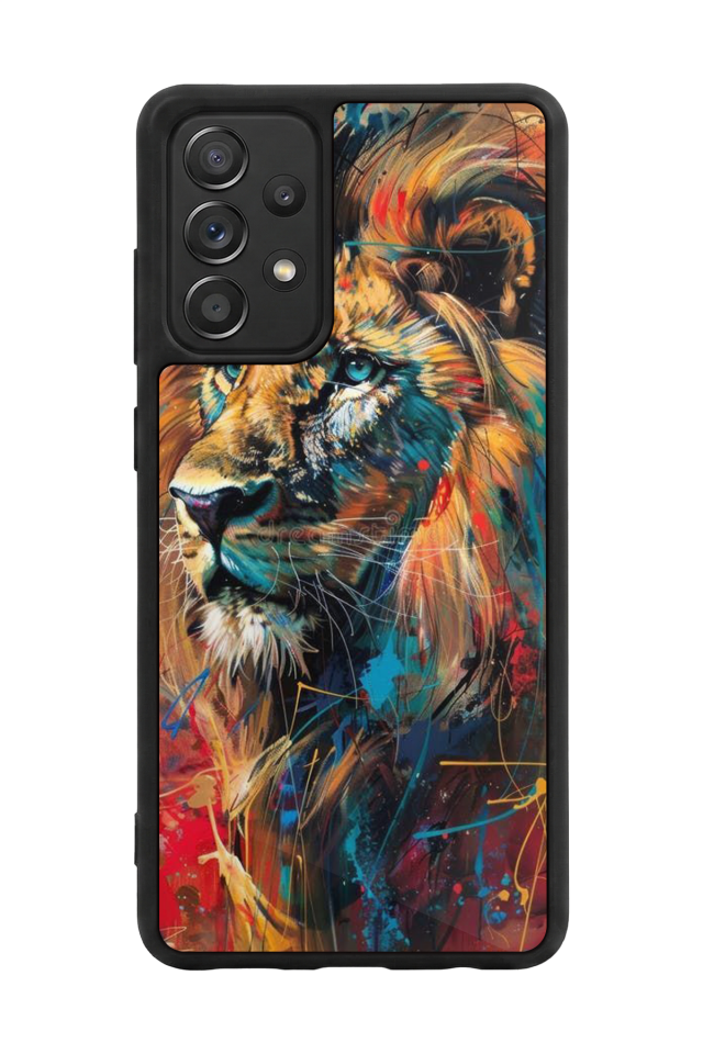 Samsung Galaxy A72 Uyumlu Aslan Tasarımlı Glossy Premium Kılıf
