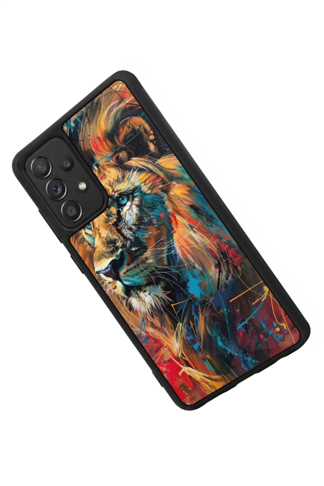 Samsung Galaxy A72 Uyumlu Aslan Tasarımlı Glossy Premium Kılıf