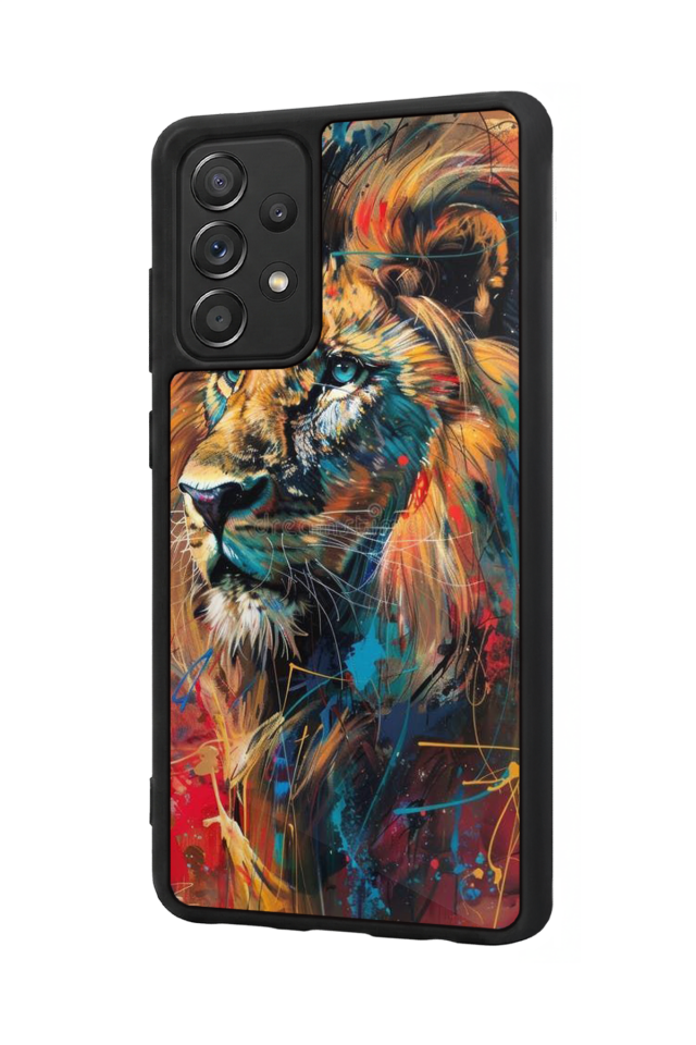 Samsung Galaxy A72 Uyumlu Aslan Tasarımlı Glossy Premium Kılıf