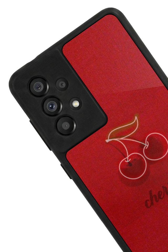 Samsung Galaxy A73 Uyumlu Kiraz Tasarımlı Glossy Premium Kılıf