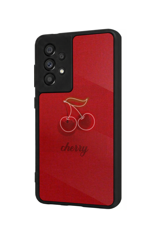 Samsung Galaxy A73 Uyumlu Kiraz Tasarımlı Glossy Premium Kılıf