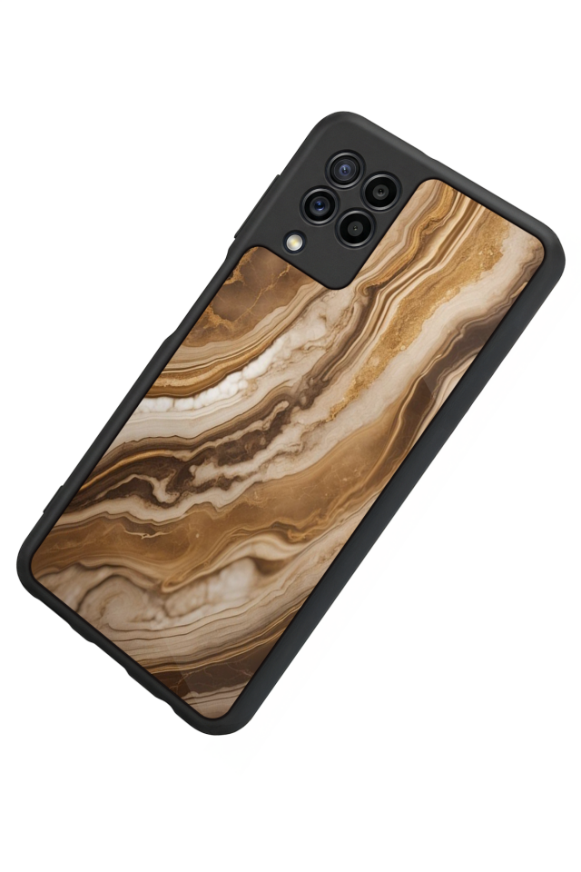 Samsung Galaxy M32 Uyumlu Mermer Marble Tasarımlı Glossy Premium Kılıf