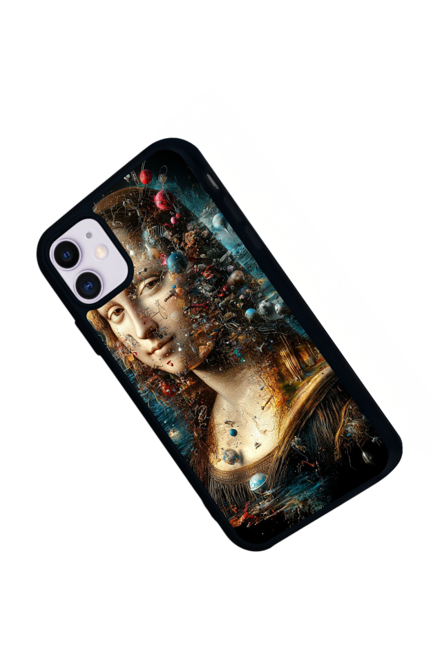 iPhone 11 Uyumlu Monalisa Tasarımlı Glossy Premium Kılıf