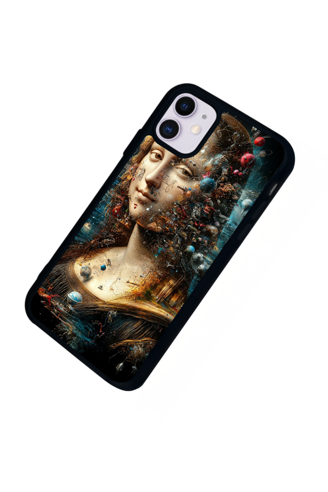 iPhone 11 Uyumlu Monalisa Tasarımlı Glossy Premium Kılıf