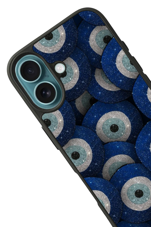 iPhone 16 Plus Uyumlu Nazar Tasarımlı Glossy Premium Kılıf