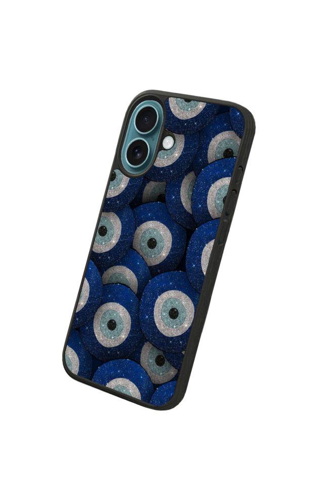 iPhone 16 Plus Uyumlu Nazar Tasarımlı Glossy Premium Kılıf