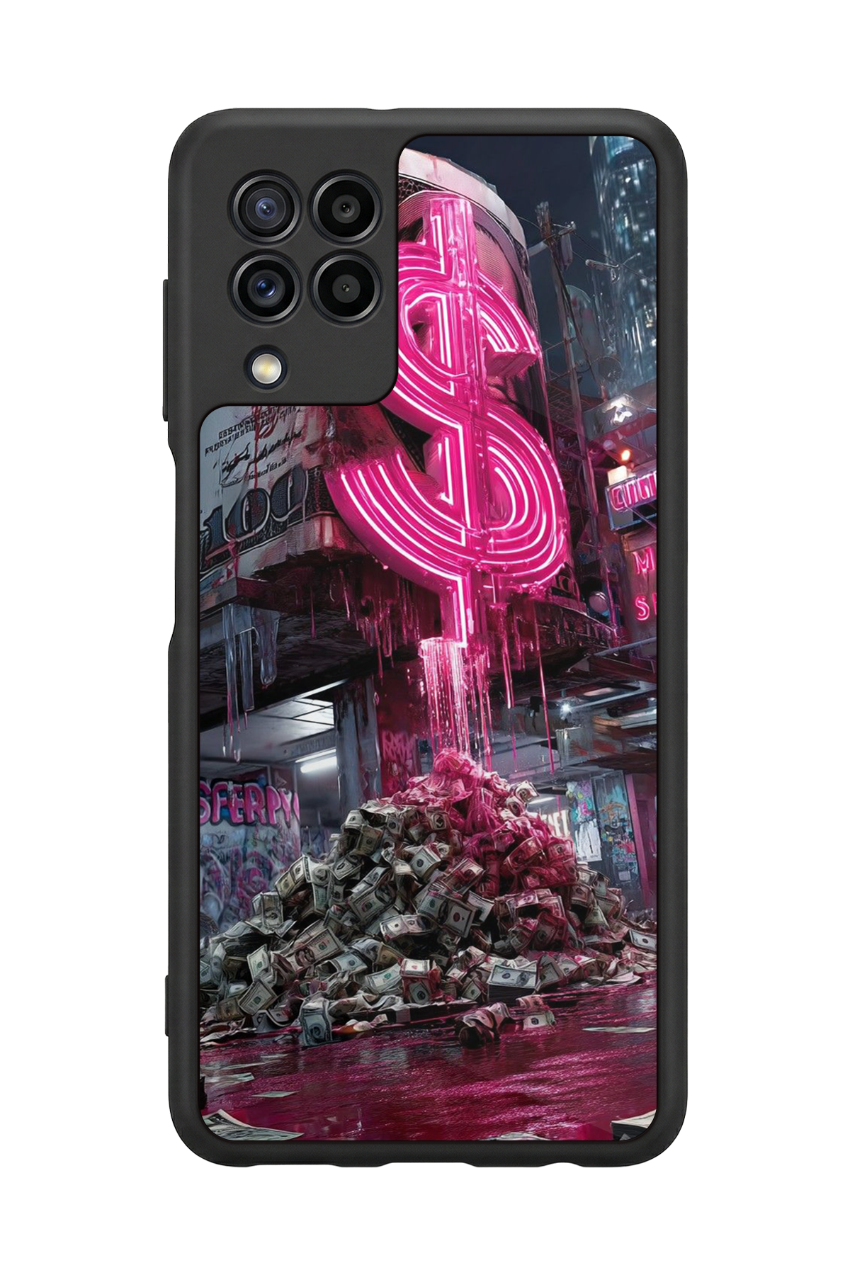 Samsung Galaxy M22 Uyumlu Para Tasarımlı Glossy Premium Kılıf