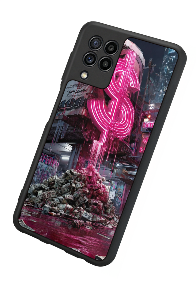 Samsung Galaxy M22 Uyumlu Para Tasarımlı Glossy Premium Kılıf