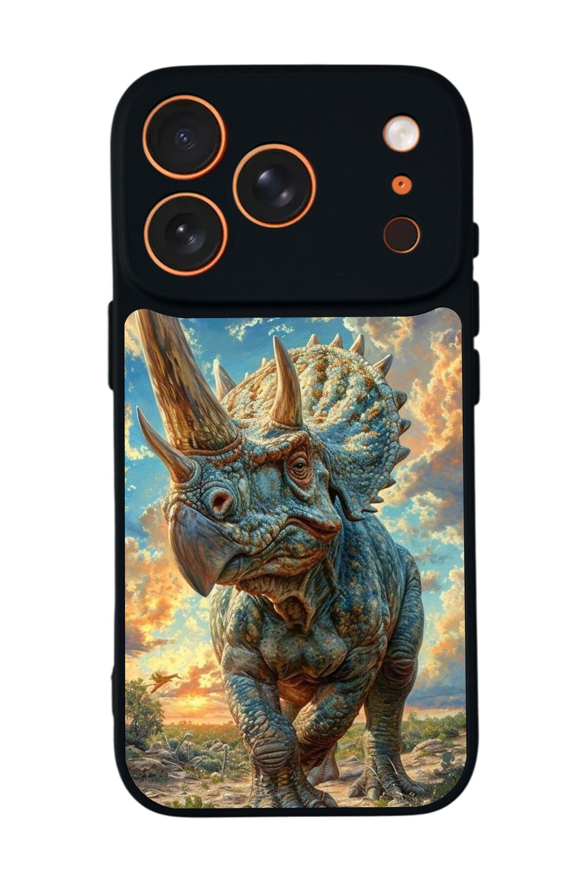 iPhone 17 Pro Max Uyumlu Dinazor Tasarımlı Glossy Premium Kılıf