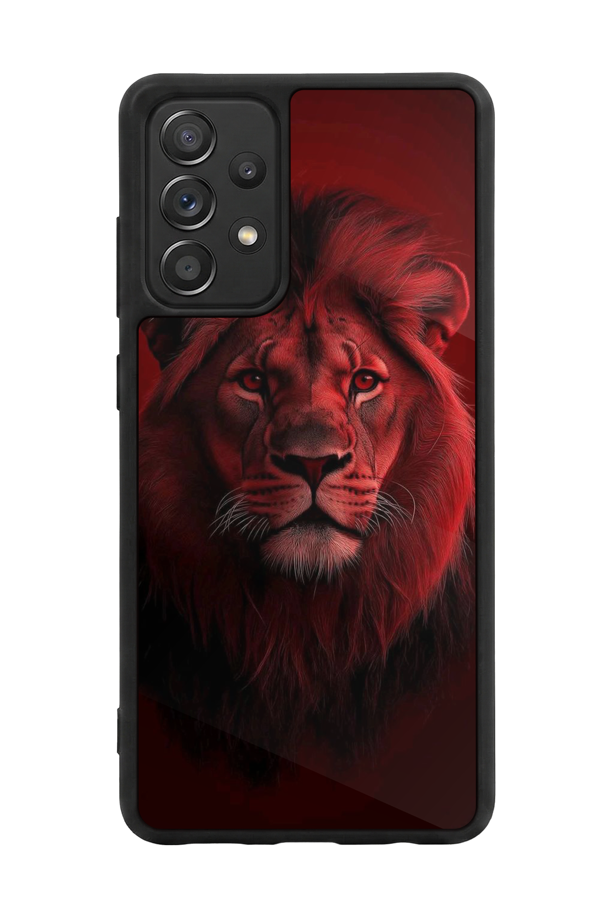 Samsung Galaxy A72 Uyumlu Aslan Tasarımlı Glossy Premium Kılıf