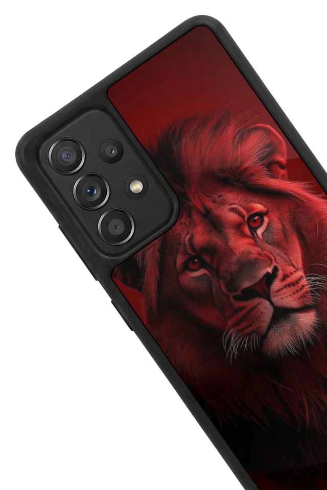 Samsung Galaxy A72 Uyumlu Aslan Tasarımlı Glossy Premium Kılıf