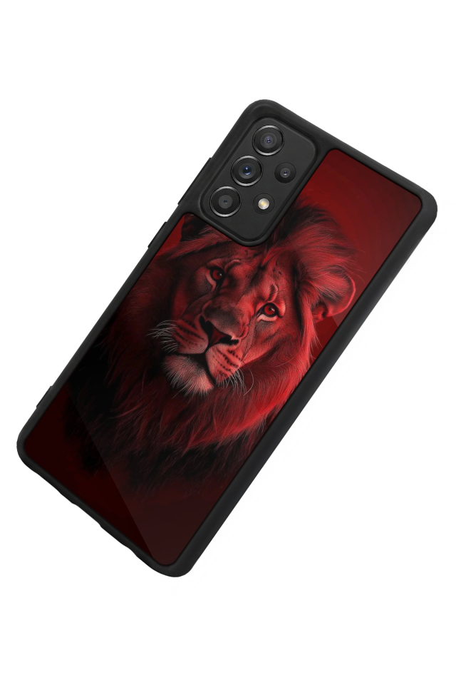 Samsung Galaxy A72 Uyumlu Aslan Tasarımlı Glossy Premium Kılıf