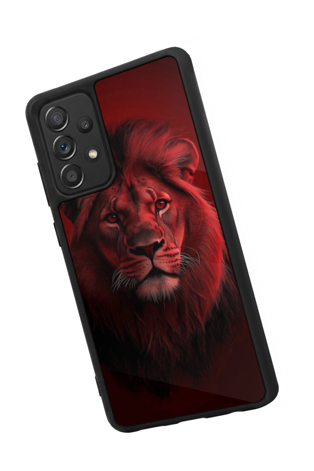 Samsung Galaxy A72 Uyumlu Aslan Tasarımlı Glossy Premium Kılıf