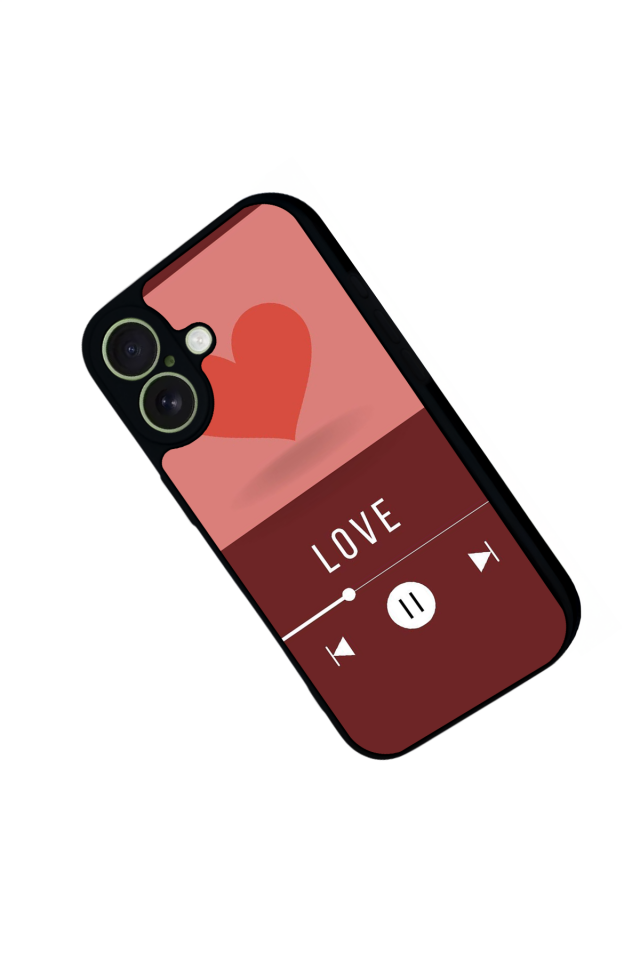 iPhone 17 Uyumlu Kalp Love Tasarımlı Glossy Premium Kılıf