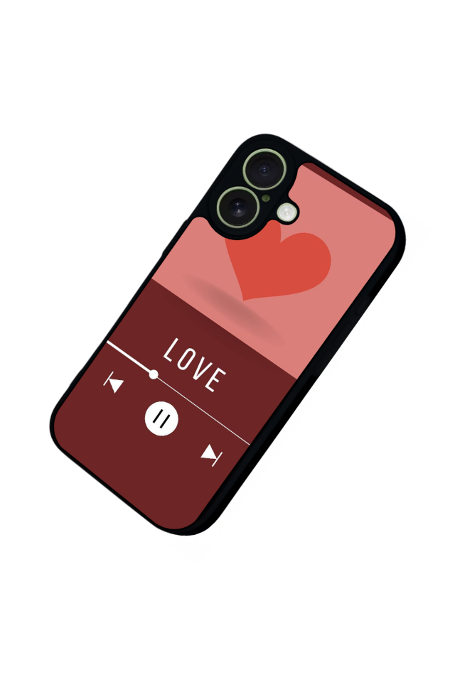 iPhone 17 Uyumlu Kalp Love Tasarımlı Glossy Premium Kılıf