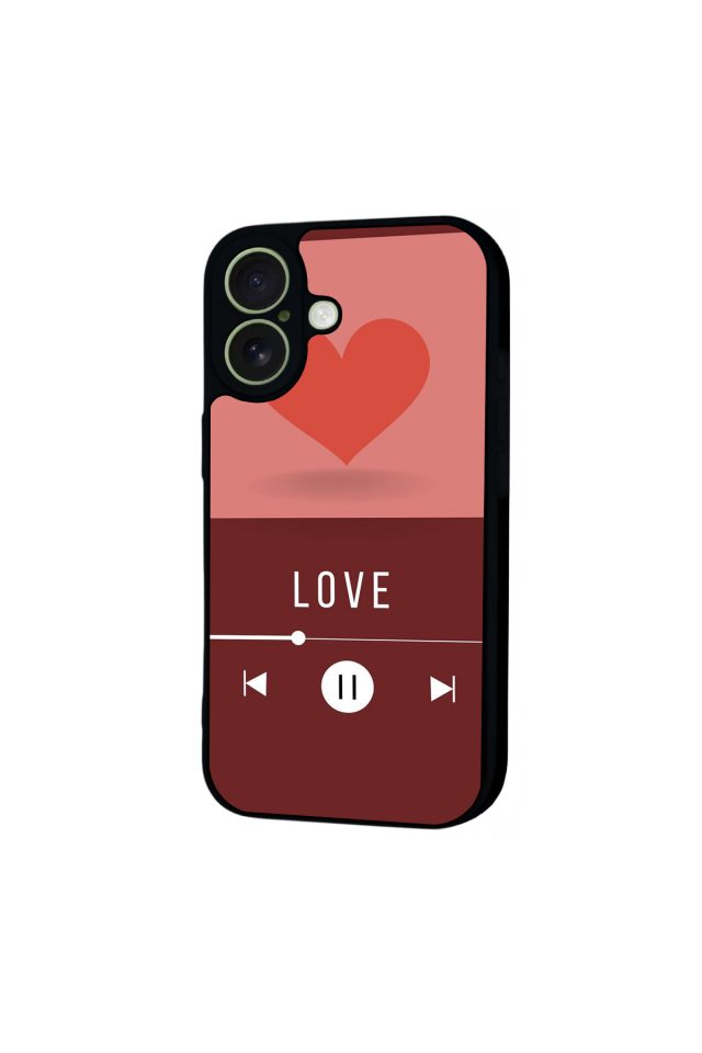 iPhone 17 Uyumlu Kalp Love Tasarımlı Glossy Premium Kılıf
