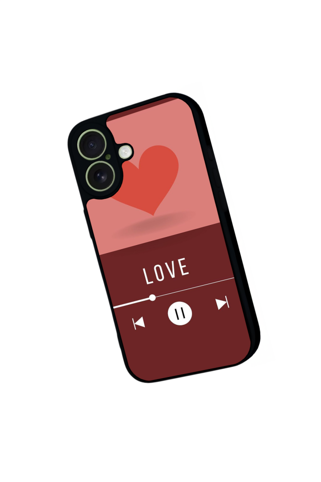 iPhone 17 Uyumlu Kalp Love Tasarımlı Glossy Premium Kılıf