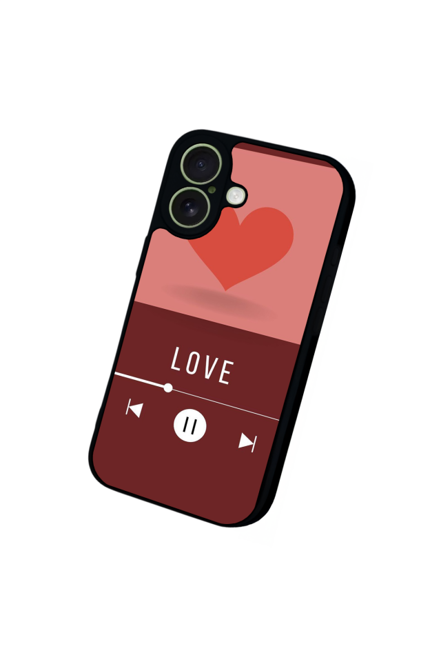 iPhone 17 Uyumlu Kalp Love Tasarımlı Glossy Premium Kılıf