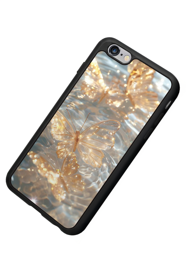 iPhone 6s Plus Uyumlu Kelebek Tasarımlı Glossy Premium Kılıf