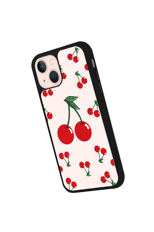 iPhone 14 Plus Uyumlu Kiraz Tasarımlı Glossy Premium Kılıf