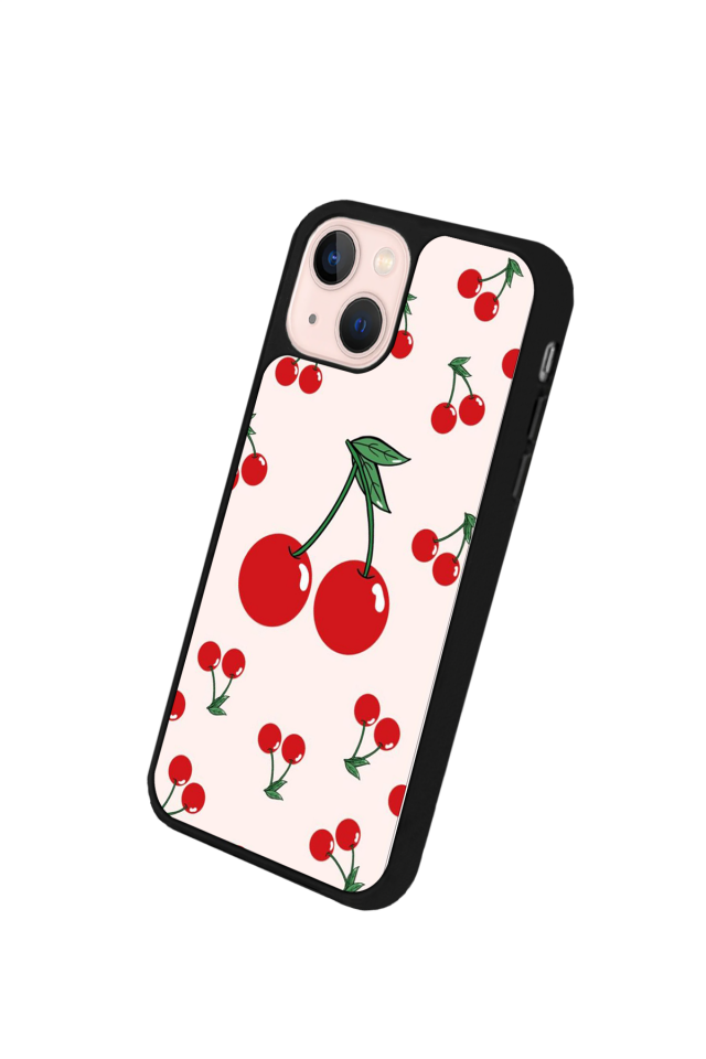 iPhone 14 Plus Uyumlu Kiraz Tasarımlı Glossy Premium Kılıf