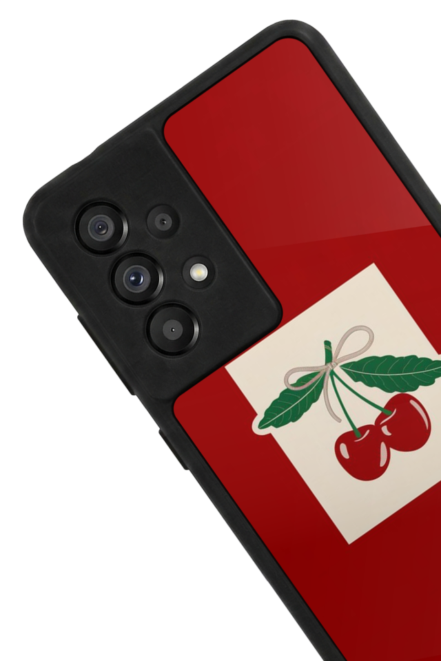 Samsung Galaxy A73 Uyumlu Kiraz Tasarımlı Glossy Premium Kılıf