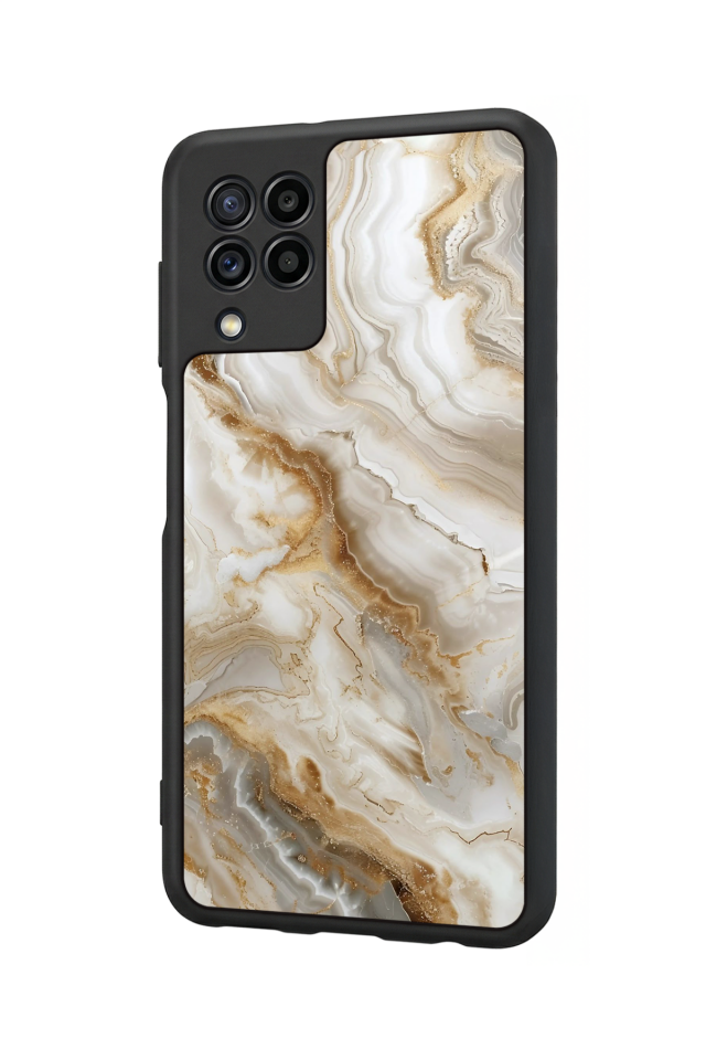 Samsung Galaxy M32 Uyumlu Mermer Marble Tasarımlı Glossy Premium Kılıf