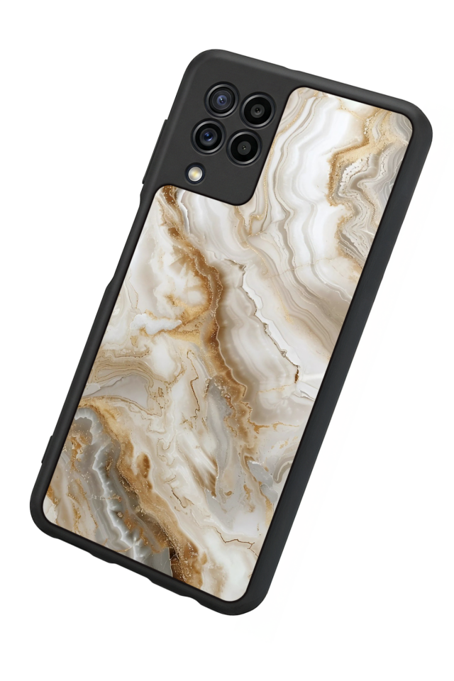 Samsung Galaxy M32 Uyumlu Mermer Marble Tasarımlı Glossy Premium Kılıf