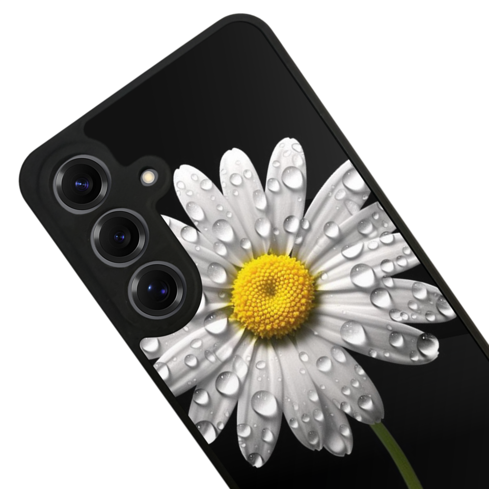 Samsung Galaxy S25 Uyumlu Papatya Tasarımlı Glossy Premium Kılıf