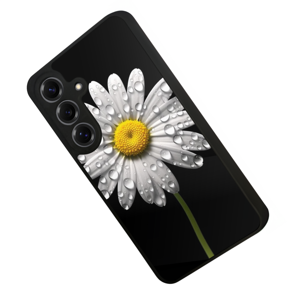 Samsung Galaxy S25 Uyumlu Papatya Tasarımlı Glossy Premium Kılıf