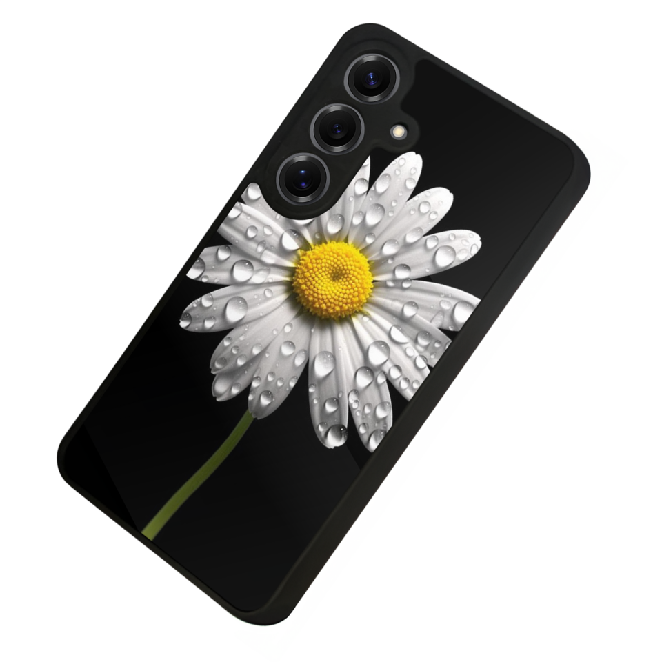 Samsung Galaxy S25 Uyumlu Papatya Tasarımlı Glossy Premium Kılıf