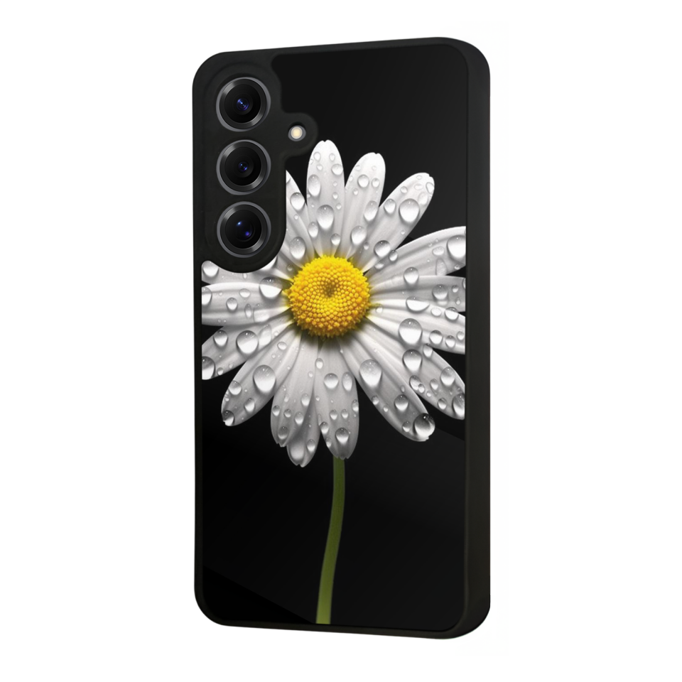 Samsung Galaxy S25 Uyumlu Papatya Tasarımlı Glossy Premium Kılıf