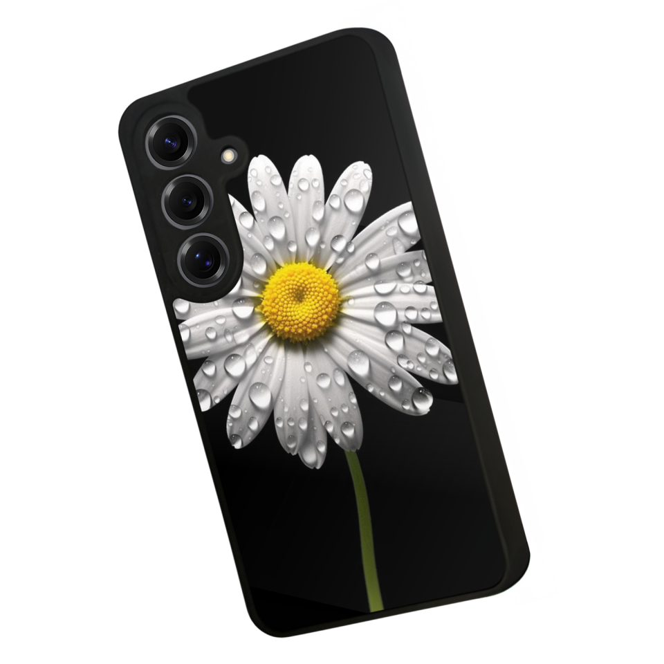 Samsung Galaxy S25 Uyumlu Papatya Tasarımlı Glossy Premium Kılıf