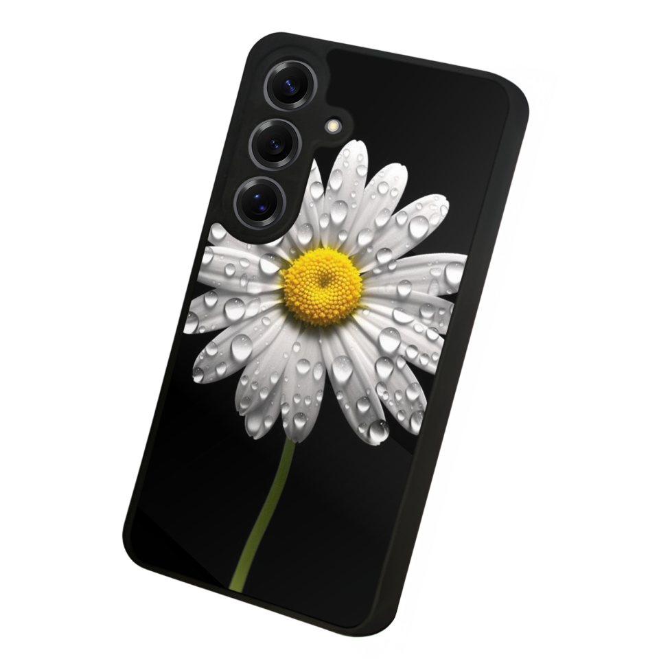 Samsung Galaxy S25 Uyumlu Papatya Tasarımlı Glossy Premium Kılıf