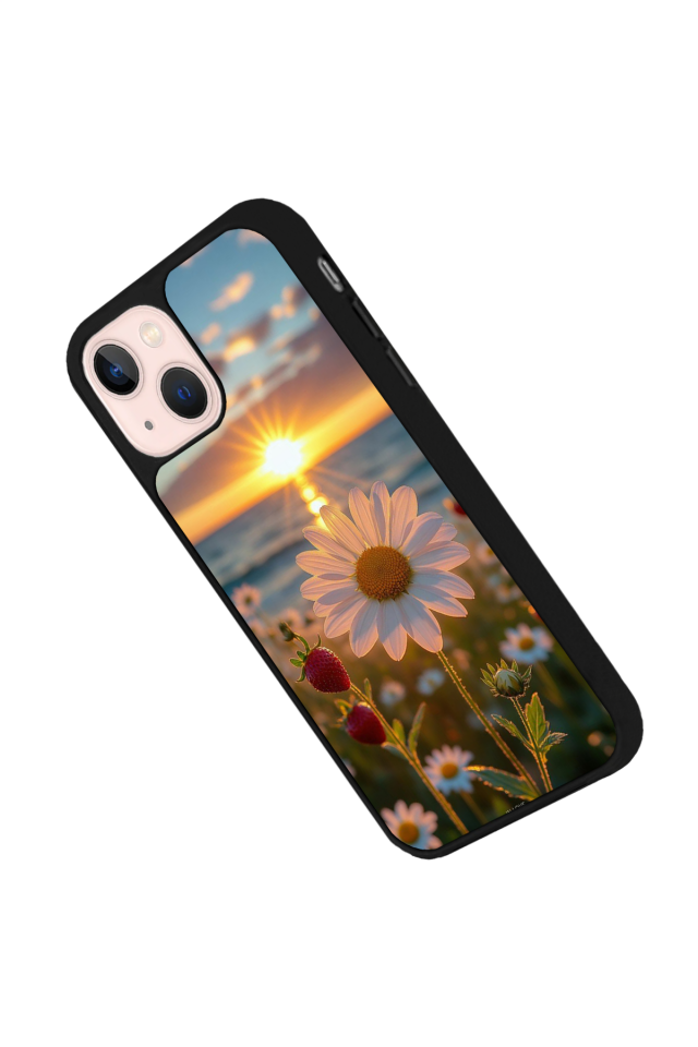 iPhone 13 Mini Uyumlu Cicek Tasarımlı Glossy Premium Kılıf
