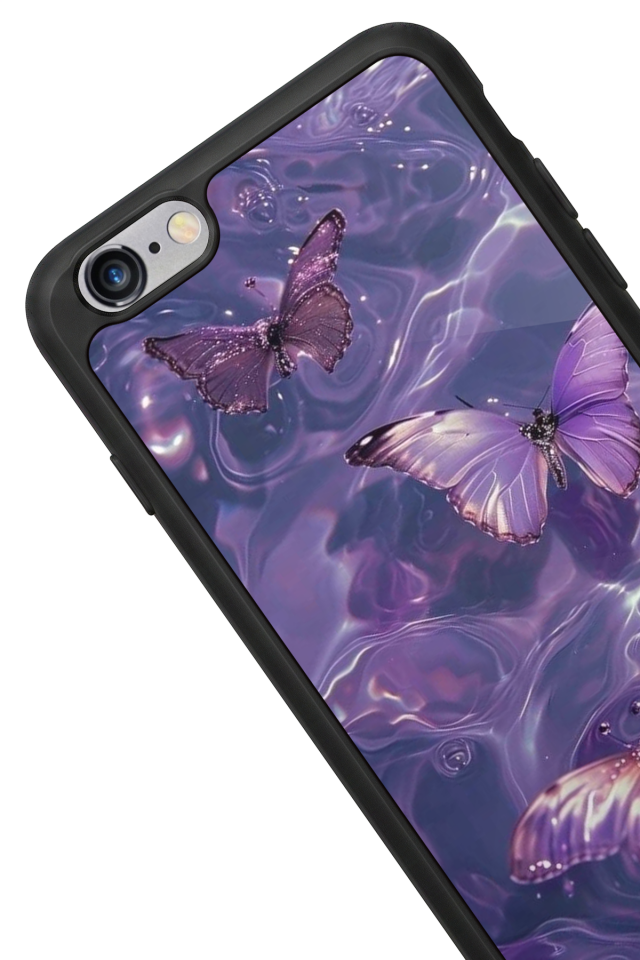 iPhone 6s Plus Uyumlu Kelebek Tasarımlı Glossy Premium Kılıf