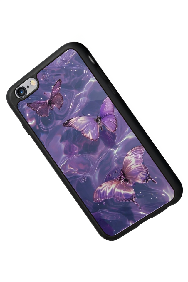 iPhone 6s Plus Uyumlu Kelebek Tasarımlı Glossy Premium Kılıf