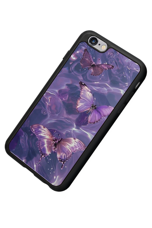 iPhone 6s Plus Uyumlu Kelebek Tasarımlı Glossy Premium Kılıf